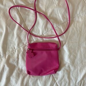 Tous Fuchsia Crossbody Bag bear keychain
